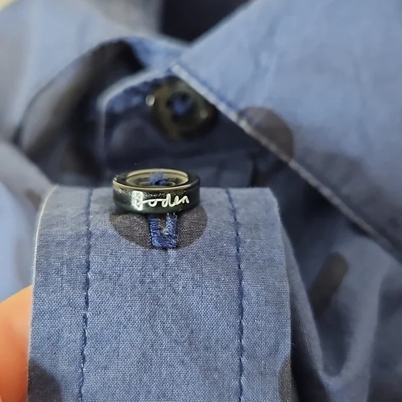 Boden Men's Blue Polka Dot Cotton Button Down Shirt Size Large - Picture 4 of 9